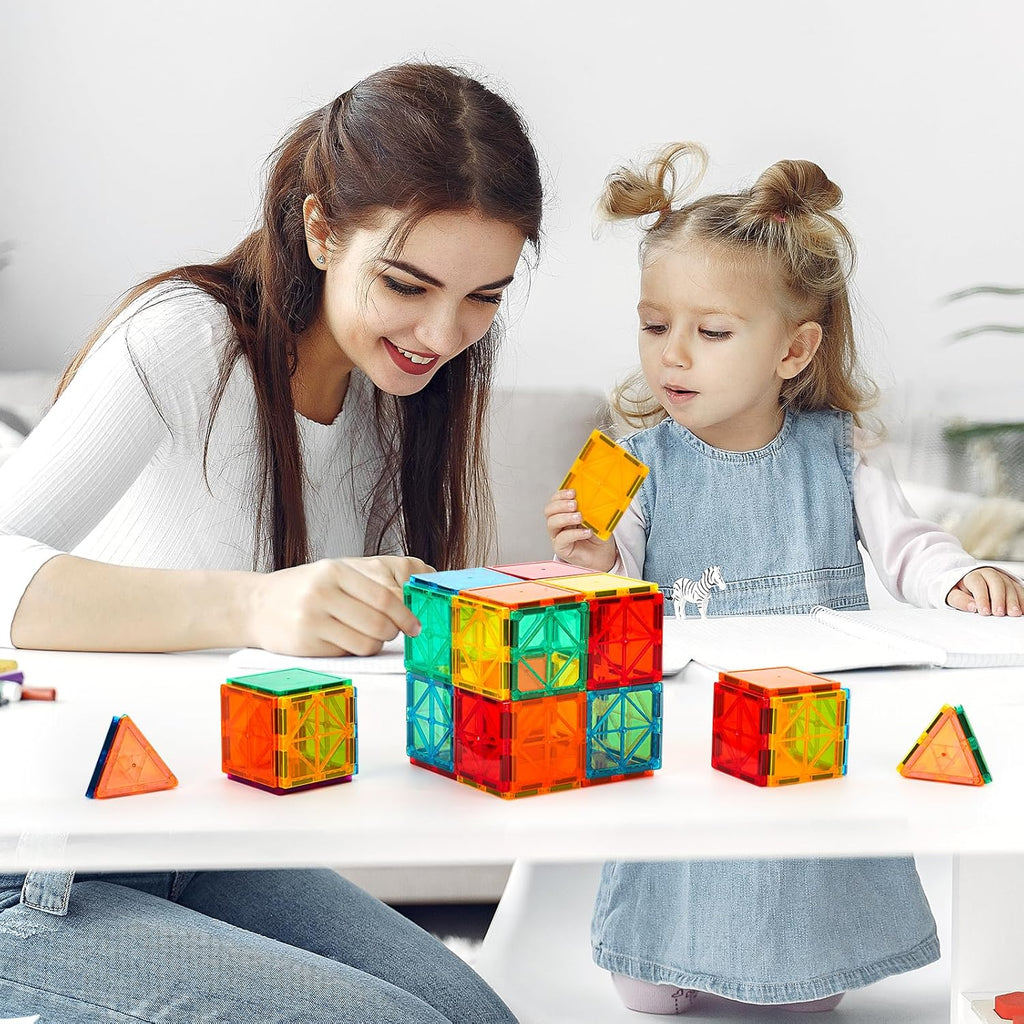 Magnetic Tiles, 100PCS Building Blocks, STEM Magnets Building Toy Set, Preschool Kindergarten Construction Stacking Toy, School Teacher Supplies, Classroom Must Haves