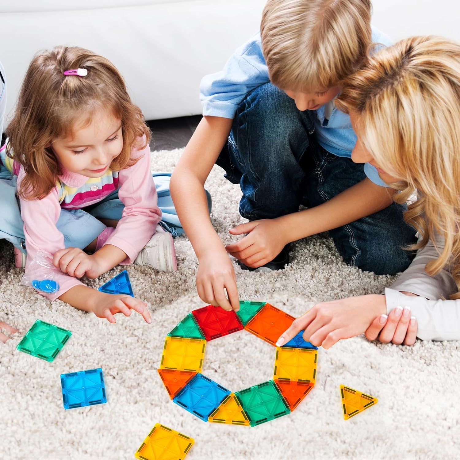 Magnetic Tiles, 100PCS Building Blocks, STEM Magnets Building Toy Set, Preschool Kindergarten Construction Stacking Toy, School Teacher Supplies, Classroom Must Haves