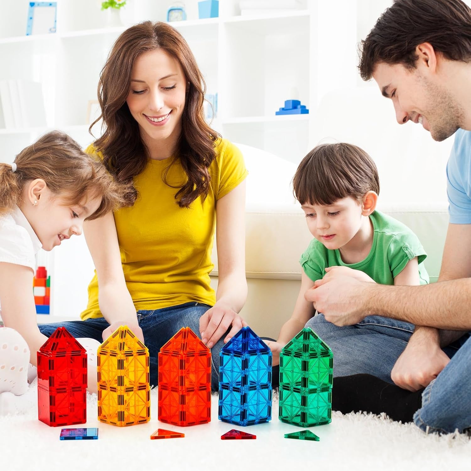 Magnetic Tiles, 100PCS Building Blocks, STEM Magnets Building Toy Set, Preschool Kindergarten Construction Stacking Toy, School Teacher Supplies, Classroom Must Haves